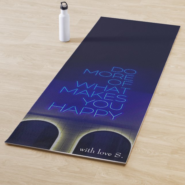 Personalised Blue Yoga Mat - Custom Name/Initials  (In Situ)