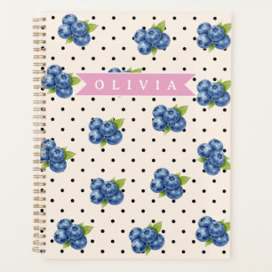 Personalised Blueberry Polka Dot Cute Vintage Planner