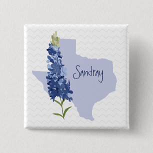 Personalised Bluebonnet Texas 15 Cm Square Badge