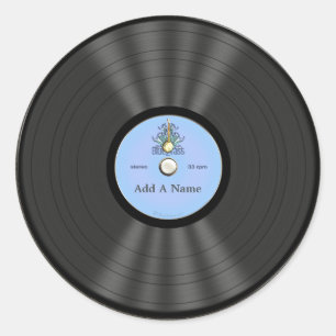 Personalised Bluegrass Vinyl Record Classic Round Sticker