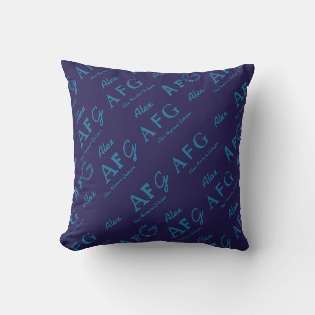 personalised bluepillow / monogrammed cushion (Front)