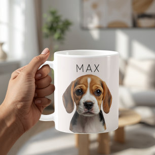 Personalised Blush Beige Dog Photo Mug