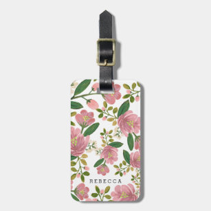 Personalised   Blush Bouquet Luggage Tag