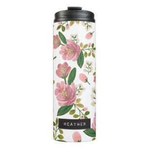 Personalised   Blush Bouquet Thermal Tumbler