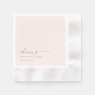 Personalised Blush Coined Wedding Napkins
