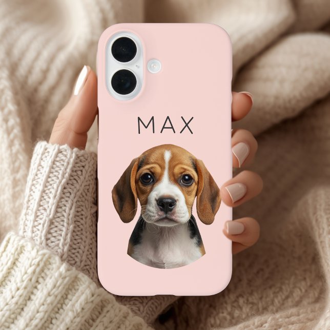 Personalised Blush Dog Photo & Name Case-Mate iPhone Case (Creator Uploaded)