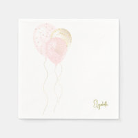 Personalised Blush Gold Balloons Baby Shower