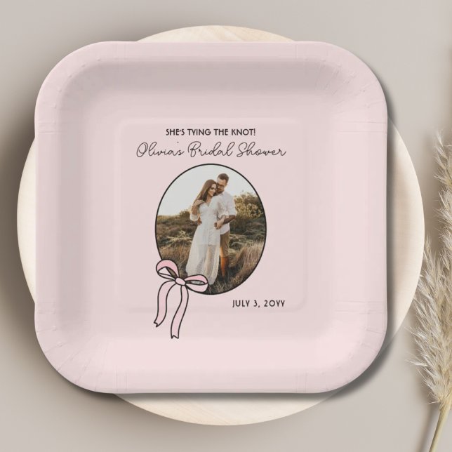 Personalised Blush Pink Bridal Shower Paper Plate  (Personalized Blush Pink Bridal Shower Paper Plate
)
