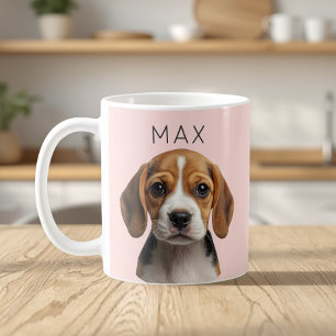 Personalised Blush Pink Dog Photo Mug