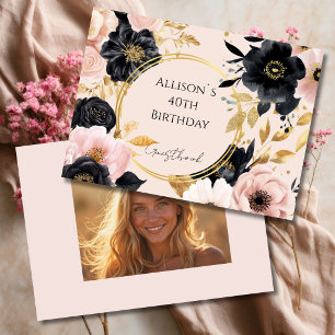 Personalised Blush Pink Floral Birthday Guest Book