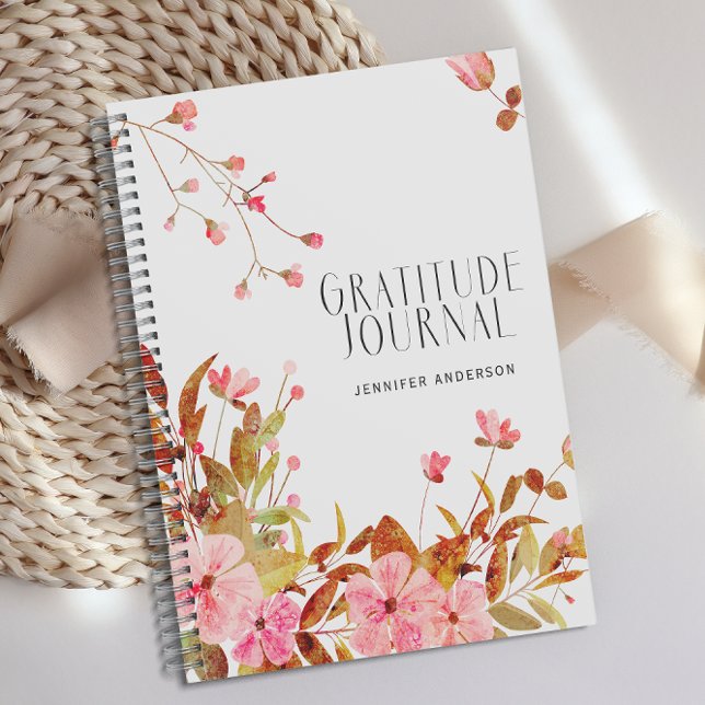 Personalised Blush Pink Floral Gratitude Journal  (Creator Uploaded)