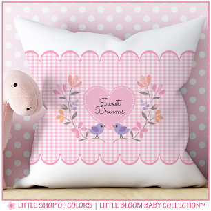 Personalised Blush Pink Floral Heart Cushion