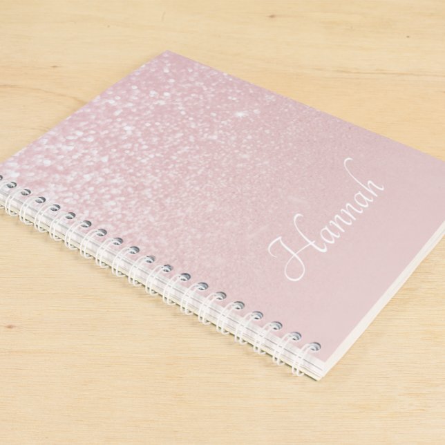 Personalised Blush Pink Glitter Ombre Notebook (Creator Uploaded)