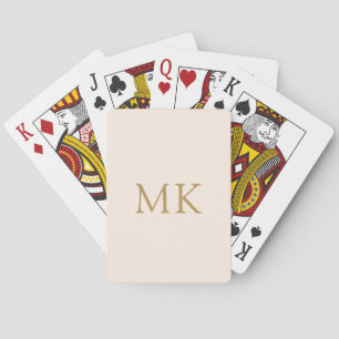 Personalised Blush Pink Gold Monogram Initials Playing Cards