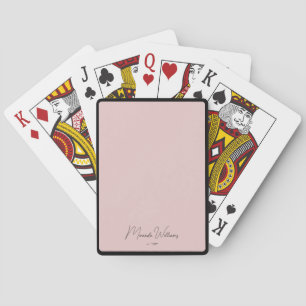 Personalised Blush Pink Handwritten Custom Name  Playing Cards