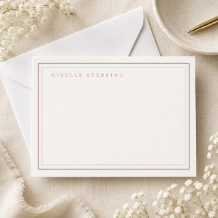 Personalised Blush Pink Ivory Double Border Card