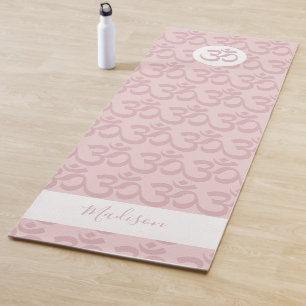 Personalised Blush Pink Om Yoga Mat