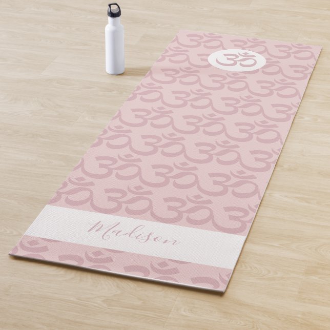 Personalised Blush Pink Om Yoga Mat (In Situ)