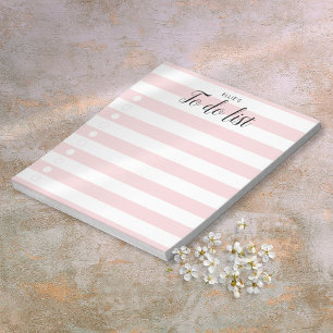 Personalised Blush Pink Striped To-Do List Notepad