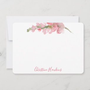 Personalised Blush Pink Watercolor Floral Bloom Card