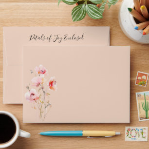 Personalised Blush Watercolor Floral Baby Shower Envelope