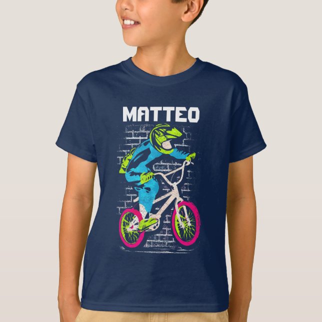 Personalised Bmx T-Shirt  - Bmx Bike Graffiti  (Front)