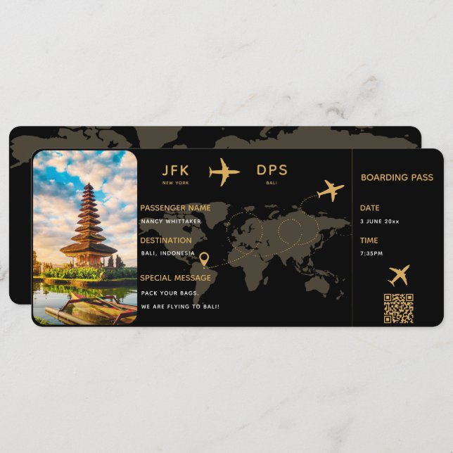Personalised Boarding Pass Template (Front/Back)