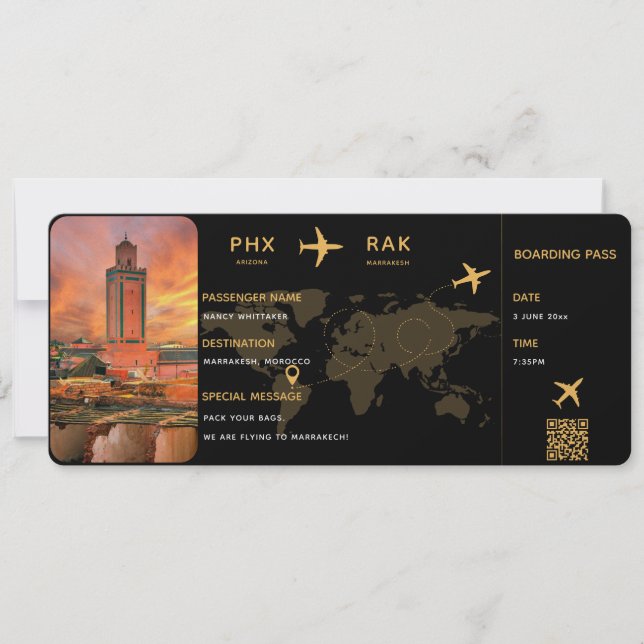 Personalised Boarding Pass Ticket Template (Front)