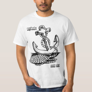 Personalised boat captain name anchor t shirts