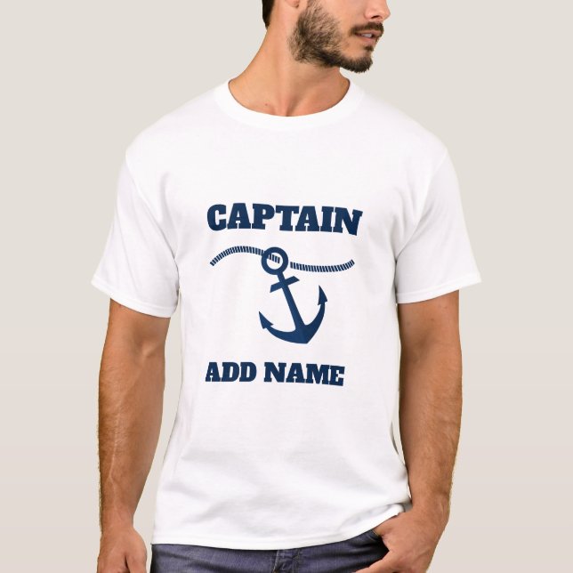Personalised Boat Captain Name T-Shirt (Front)