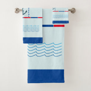 "Personalised Boat Name Bath Towel Set"