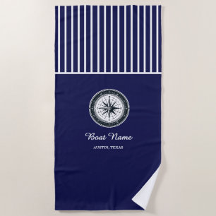 Personalised Boat Name Beach Towel