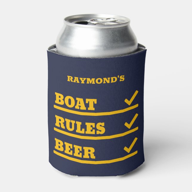 Personalised Boat Rules Checklist Can Sleeve Cooler (Can Front)