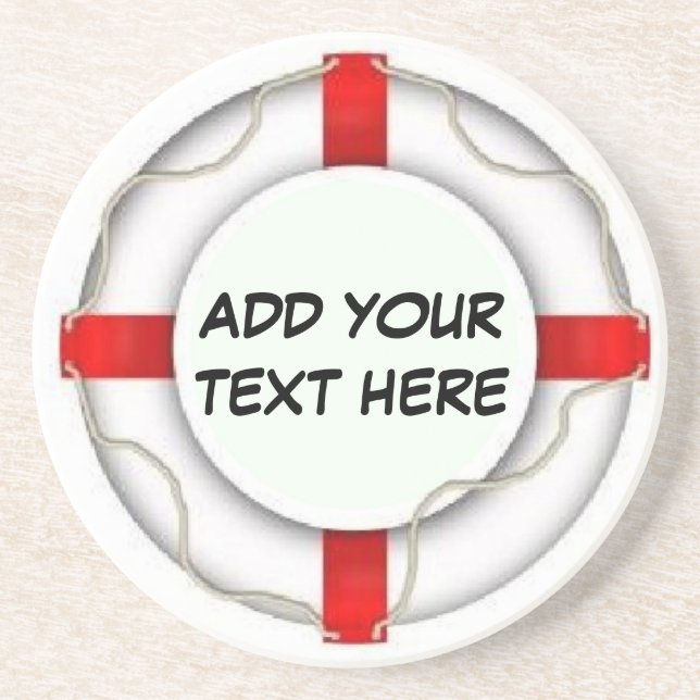 Personalised Boating Life Preserver Coaster (Front)