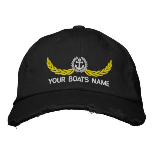 Personalised boating or sailing embroidered hat