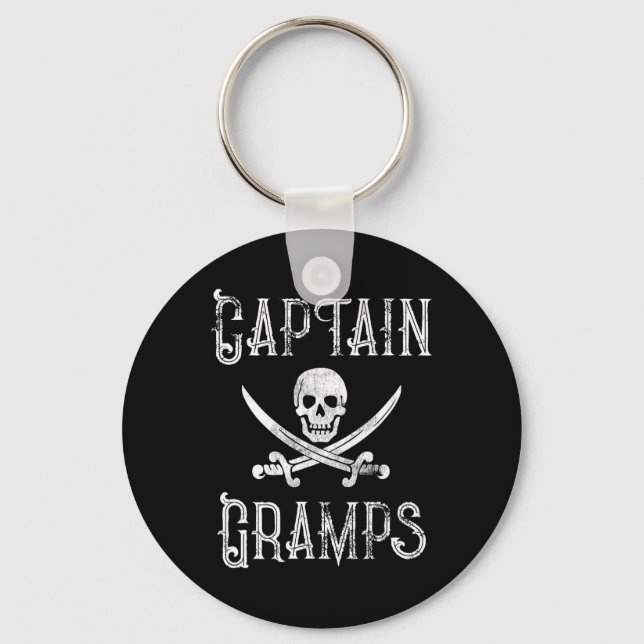 Personalised Boating Pirate Gift Captain Gramps  Key Ring (Front)