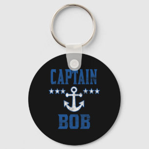Personalised Boating Vintage Blue Captain Bob Anch Key Ring