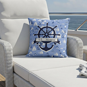 Personalised Boats Throw Pillow