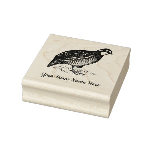 Personalised Bobwhite Quail Farm Rubber Stamp