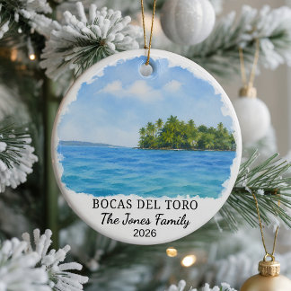 Personalised Bocas Del Toro Ceramic Ornament, Cust Ornament