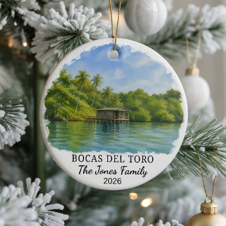 Personalised Bocas Del Toro Ceramic Ornament, Cust Ornament