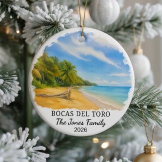 Personalised Bocas Del Toro Ceramic Ornament, Cust Ornament