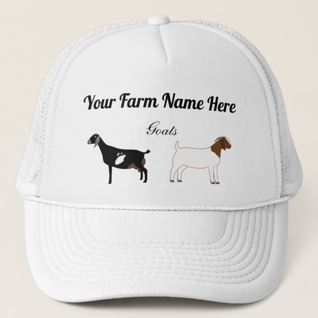 Personalised Boer and Nubian Goats Trucker Hat (Front)