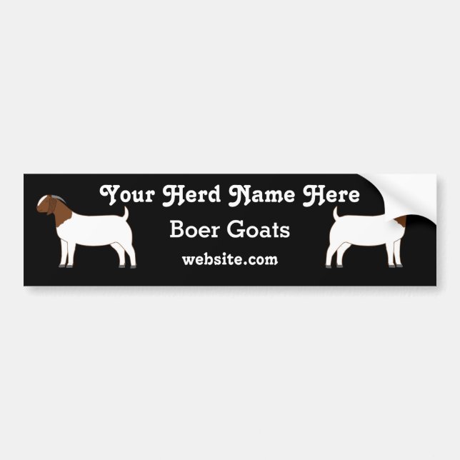 Personalised Boer Goat Bumper Sticker (Front)