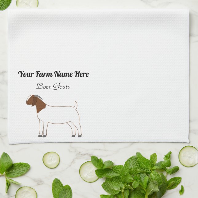 Personalised Boer Goat Tea Towel (Folded)