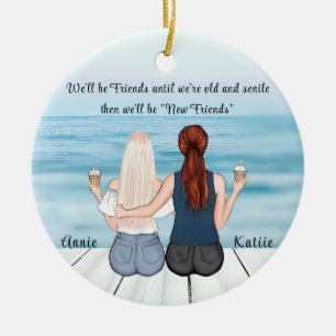 Personalised Bohemian Best Friend Custom Gift  Ceramic Ornament