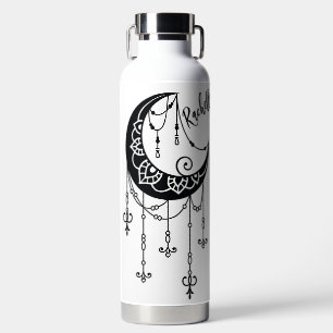 Personalised Bohemian Cresent Moon Water Bottle