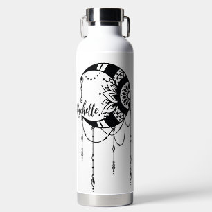 Personalised Bohemian Cresent Moon  Water Bottle