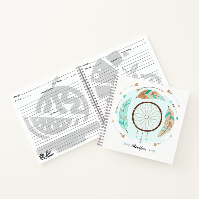 Personalised Bohemian Recipe Notebooks (Inside)