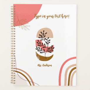 personalised Bohemian Teacher Modern custom  Planner